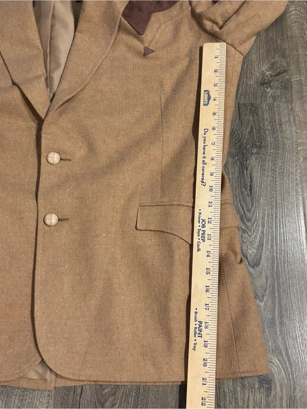 VTG Pioneer Wear Western Blazer Tan 2 Tone Arrow Darts Men's 48 Made in USA